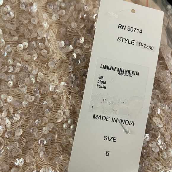 NWT Pissaro Nights Sequin Bodice Gown Dress Blush - Picture 7 of 8